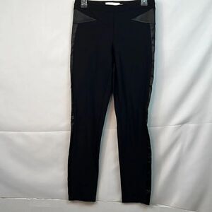Chaiken Kira Pant in black with faux leather accents sized Small -flaws